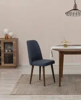 Jedálenské sety Jedálenský set s rozkladacím stolom a stoličkami (3 kusy) Vina 1048 - Walnut, Navy Blue