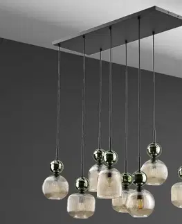 Lampy do obývačky Luster SOPHIA GREEN COGNAC 11151 LW8