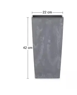 Kvetináče a truhlíky NABBI DURS225E plastový kvetináč 22,5 cm tmavosivá