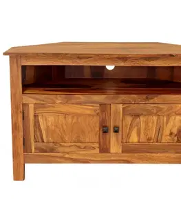 TV stolíky TV stolík rohový Rami 110x70x50 indický masív palisander