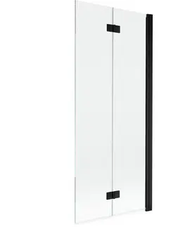 Sprchové dvere MEXEN - MIST vaňová zástena 80x150 cm 6mm 2-s, čierna, číra, pravá 8A9-080-002-70-00-P