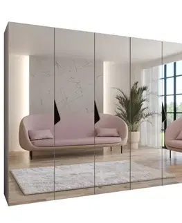 Šatníkové skrine Skriňa Sandi 3-300 (2x150) kašmír/čierna