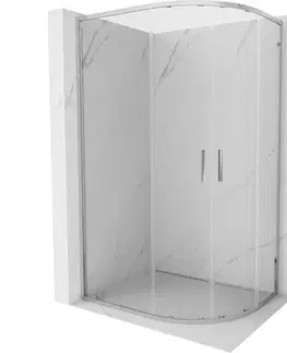 Sprchovacie kúty MEXEN/S - Exo štvrťkruhový asymetrický posuvný sprchovací kút 90 x 80, transparent, chróm 8132-090-080-01-00