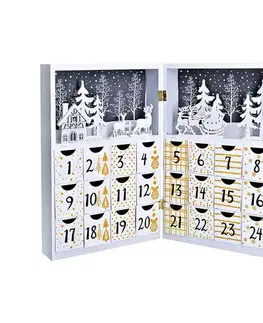 Vianočné dekorácie Solight LED adventný kalendár Kniha, 8x LED, 40 x 30 cm, 2x AAA