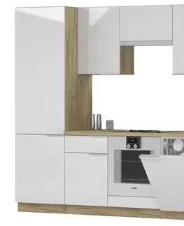 Kuchynské linky NABBI Bahran 280 kuchyňa craft zlatý / biely lesk