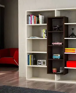 Regály SAMPLE designová knižnica, maple/wenge