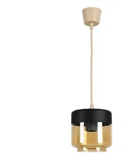 Svietidlá BRILAGI - LED luster R GLASS 1xE27/60W/230V Ø 14 cm béžová/kou béžová/čierna NSTK7324+TK8619A