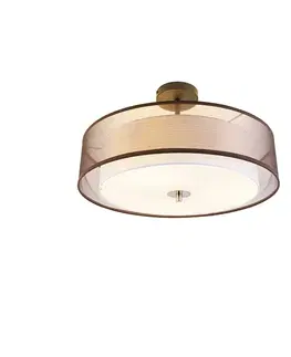 Stropné osvetlenie Inteligentné stropné svietidlo hnedé s bielym 50 cm 3-svetlá vrátane 3 Wifi A60 - Drum Duo