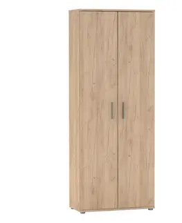 Šatníkové skrine KONDELA Servo Typ 1 dvojdverová policová skriňa dub craft zlatý