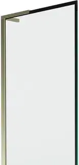 Sprchové dvere MEXEN/S - Next L vaňová zástena FIX 60 x 150, čierna vzor, zlatá 895-060-000-03-70-50