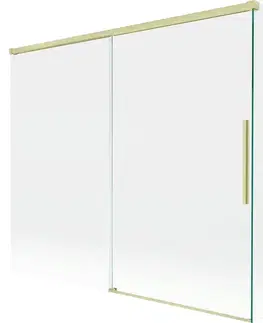 Sprchové dvere MEXEN/S - Rox L vaňová zástena 2-krídlová posuvná 180 + 90 x 150, transparent, zlatá kartáčovaná 8C9L-180-090-55-00