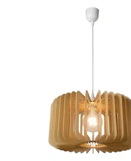 Svietidlá Lucide 46406/39/76 - Luster na lanku ETTA 1xE27/40W/230V pr. 39 cm drevo 46406/39/76