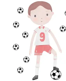 Samolepiace dekorácie Bayo Samolepka na stenu Futbalista, červená