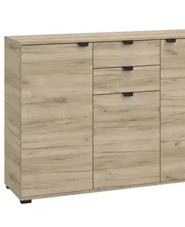 Komody do spálne Komoda Duerto 3k2f Sivá Dub 11008303