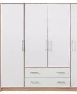 Šatníkové skrine Skriňa Smart SR1 200 cm dub sonoma/biela