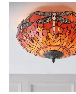 Svietidlá Endon 70721 - Stropné svietidlo Tiffany DRAGONFLY 2xE27/60W/230V pr. 41 cm 70721