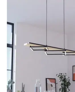 Svietidlá Eglo 901927 - LED závesný stropný luster na lane BOYAL 2xLED/13W/230V+LED/16W čierna/béžová 901927