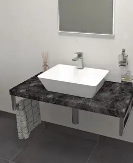 Kúpeľňový nábytok SAPHO - AVICE doska pod umývadlo 80x50cm, hrúbka 5cm, štiepaný kameň AV089