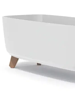 Kvetináče a truhlíky NABBI DGCL600 plastový kvetináč na nožičkách 58 cm biela