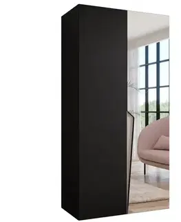 Šatníkové skrine Skriňa Piano 2-100 čierna/kašmír