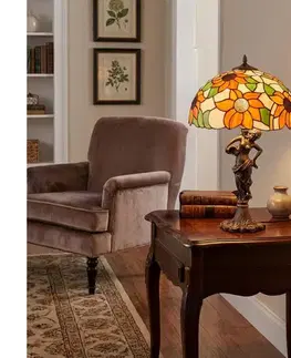 Lampy BRILAGI - Tiffany vitrážová stolná lampa SUNFLOWER 1xE27/60W/230V BRT-8004D