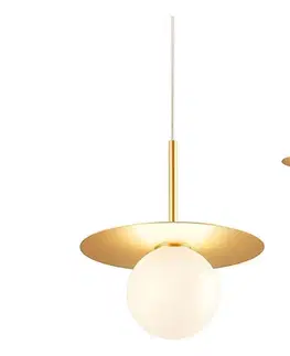 Svietidlá Redo 01-2727 - Luster na lanku PLATO 1xG9/10W/230V pr. 20 cm zlatá 01-2727