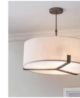 Svietidlá Endon 72635 - Luster na tyči HAYFIELD 3xE27/40W/230V matný chróm/šedá 72635