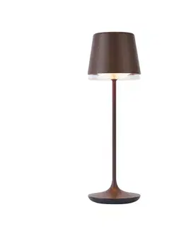 Lampy Stolná lampa hrdzavo hnedá vrátane LED IP65 Nabíjateľná s nabíjacou stanicou - Bass