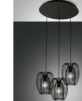 Svietidlá Fabas Luce 3677-47-101 - Luster na lanku CAMP 3xE27/40W/230V čierna 3677-47-101