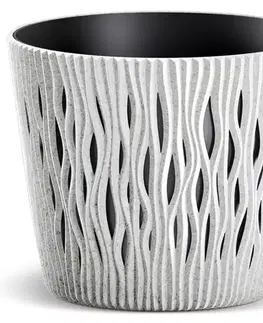 Záhrada Kvetináč Sandy okrúhly 160 – biely Eco