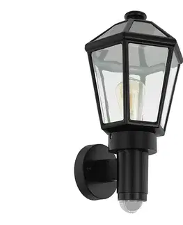 Záhradné lampy Eglo 97257 - Vonkajšie nástenné svietidlo so senzorom MONSELICE 1xE27/28W/230V 97257