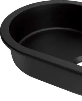 Sanitárna keramika DEANTE - Silia - Granitové umývadlo čierna oval CQS_NU6U