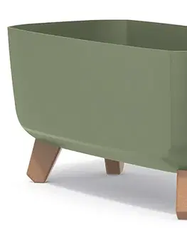 Kvetináče a truhlíky NABBI DGCL400 plastový kvetináč na nožičkách 39 cm zelená