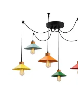 Svietidlá  Závesný luster na lanku MANAVGAT 6xE27/40W/230V pavúk pestrofarebný 525NOR1269