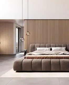 Čalúnené postele DELIFE Čalúnená posteľ Cutio 180x200 cm mikrovlákno taupe vintage
