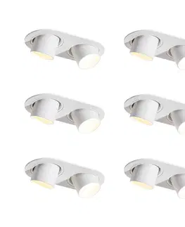 Zapustené svietidlá Sada 6 zapustených bodových svetiel biela GU10 35 mm naklápateľné 2-svetlá - Installa
