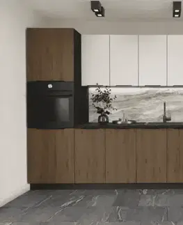 Kompletné kuchynské zostavy ArtLemp Kuchynská linka ALORA/MOZAN | cashmere/orech 280 cm Prevedenie: bez pracovnej dosky