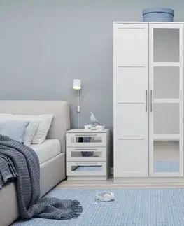 Šatníkové skrine LEY štvordverová šatníková skriňa, biela