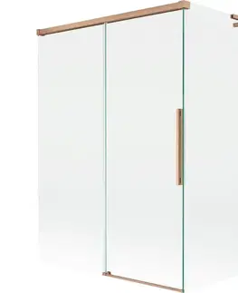 Sprchové dvere MEXEN/S - Rox L vaňová zástena 2-krídlová posuvná 120 + 70 x 150, transparent, meď kartáčovaná 8C9L-120-070-65-00