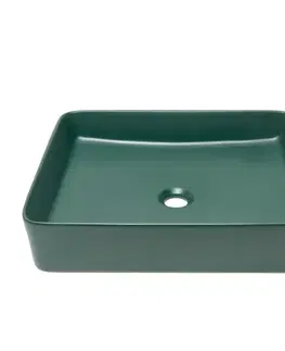 Umývadlá Umývadlo na dosku SAT Infinitio 50x40 cm tmavo zelená mat bez prepadu SATINF5040DGEM SATINF5040DGEM