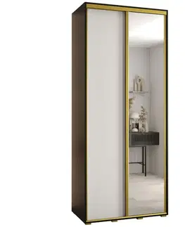 Šatníkové skrine Skriňa 45 Canaris 3 130 čierna/biela/gold