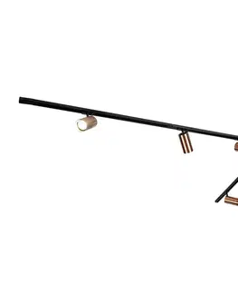 Koľajnicové svetelné systémy Moderný koľajnicový systém s 5 bodovými svetlami tmavý bronz 1-fázový GU10 70mm - Iconic Jeana Luxe