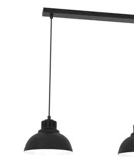 Svietidlá  Luster na lanku SVEN 2xE27/15W/230V čierna 9082