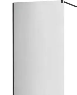 Sprchové dvere MEXEN/S - KIOTO Sprchová zástena WALK-IN 90x200 cm 8 mm, čierna, zrkadlové sklo 800-090-101-70-50