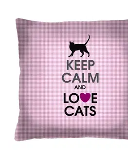 Doplnky do detskej izby LOVE CATS dekoračný vankúšik 40x40