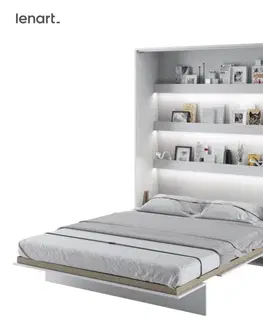 Postele Dig-net nábytok Sklápacia posteľ Lenart BED CONCEPT BC-12 biela | 160 x 200 cm