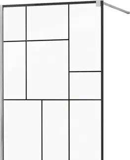 Sprchové dvere MEXEN/S - KIOTO Sprchová zástena WALK-IN 80x200 cm 8 mm, chróm, čierny vzor 2 800-080-101-01-78