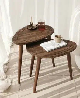 Konferenčné stolíky Sada odkladacích stolíkov (2 kusy) Sweet Set - Walnut