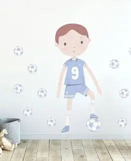 Samolepiace dekorácie Bayo Samolepka na stenu Futbalista, modrá