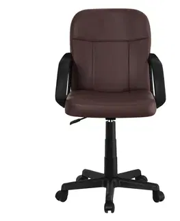 Kancelárske stoličky KONDELA Ayla New kancelárska stolička s podrúčkami hnedá / čierna